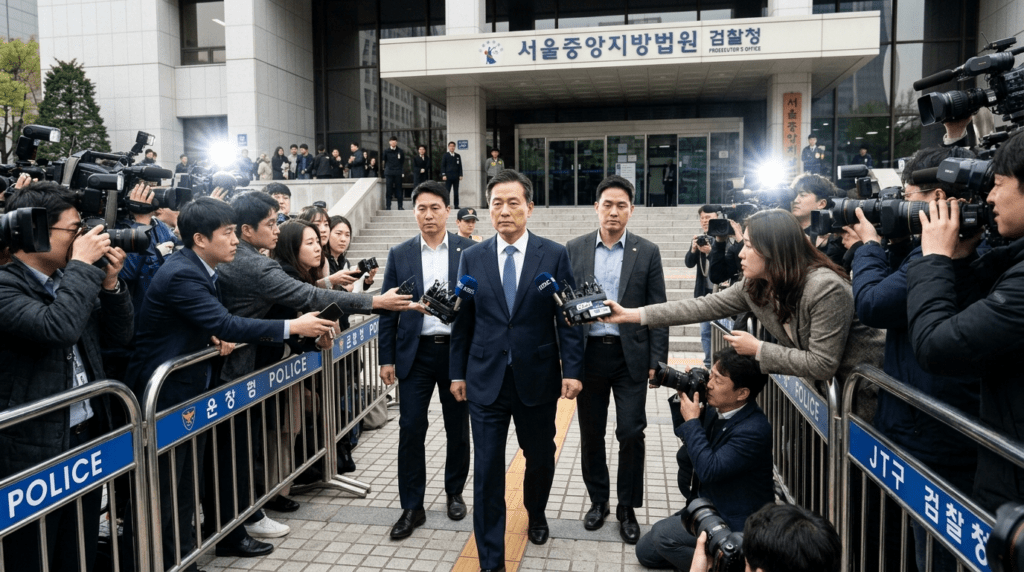 현장 포착 전한길, 영장 심사를 앞두고 취재진 질문에 입장 밝혀