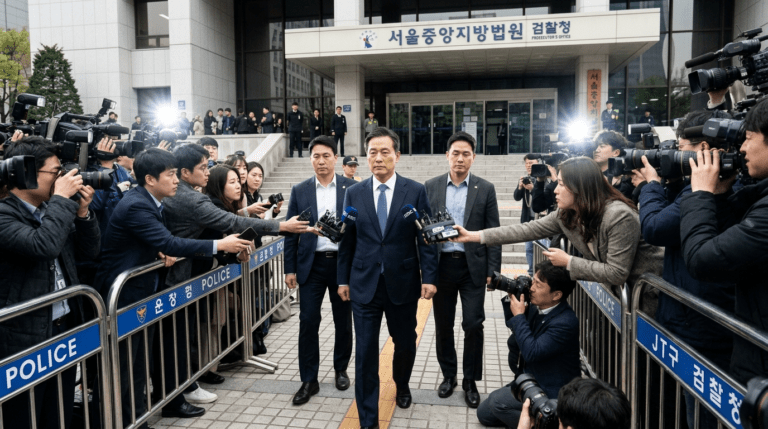 현장 포착 전한길, 영장 심사를 앞두고 취재진 질문에 입장 밝혀