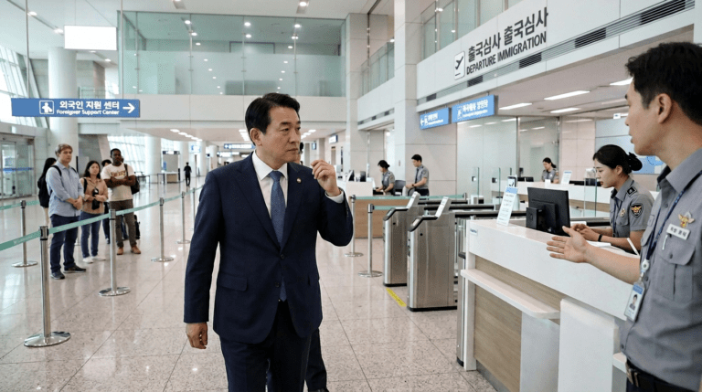 [사진] 정성호 법무부 장관, 인천공항 외국인 지원센터 현장 점검