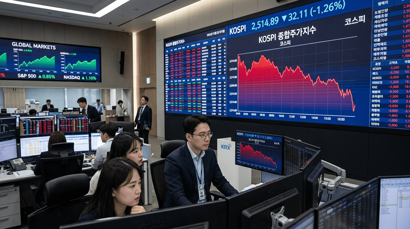 외국인·기관 매도세에 코스피, 장 초반 육천이백선에서 약보합 흐름