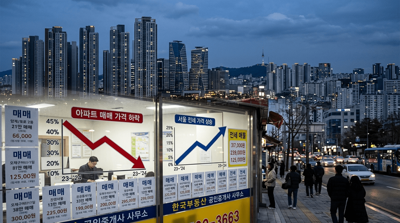 다시 내림세로 돌아선 용산 주택값, 전셋값은 가파르게 치솟는 흐름