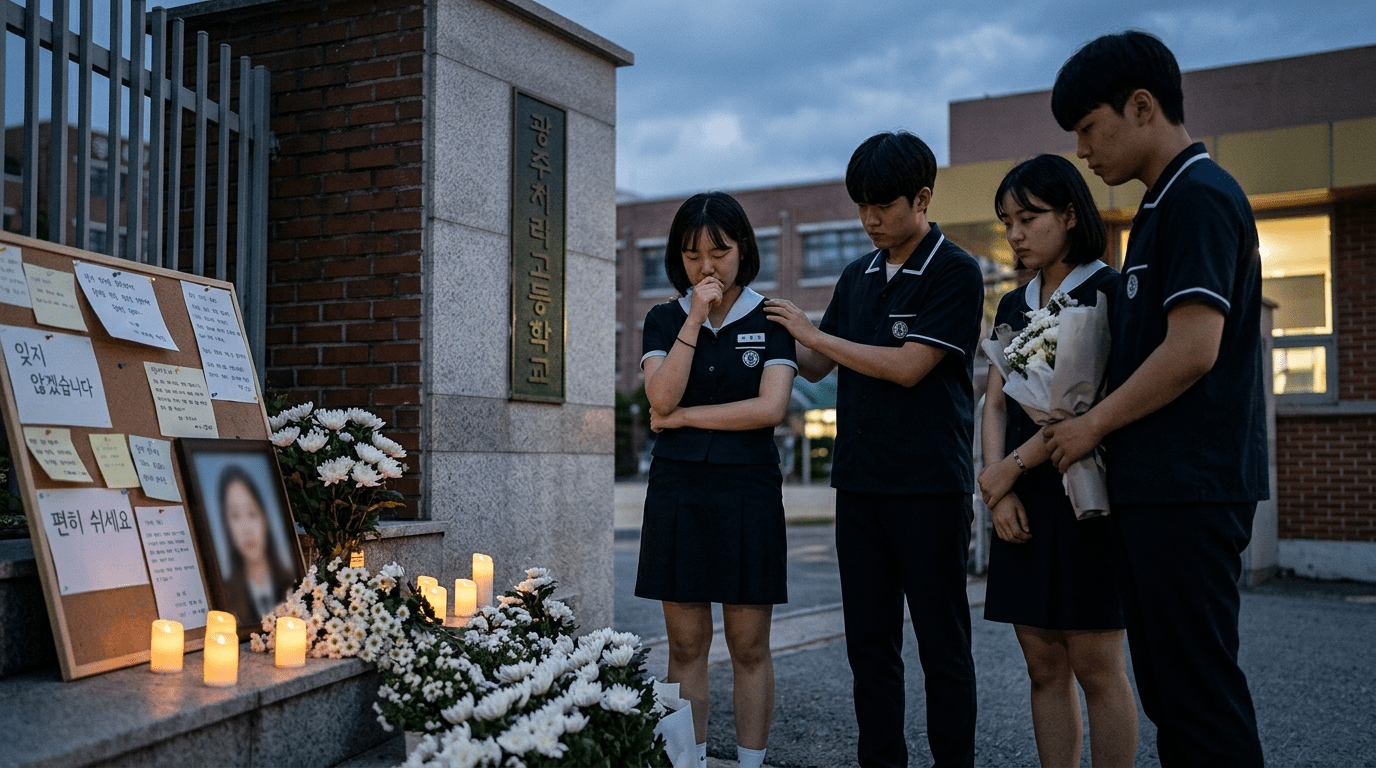 광주 학생들, 친구의 죽음은 단순한 불운한 사고가 아니라고 밝히며 분노 어린 호소를 이어갔다