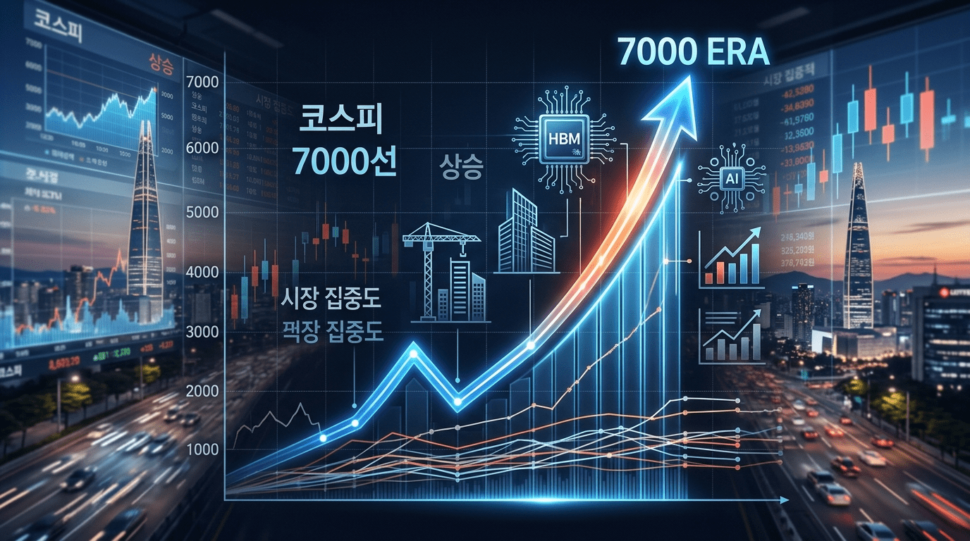 코스피 7000선 기대감이 커졌지만 전체 열 종목 중 아홉 종목은 지수 상승 흐름에도 미치지 못한 것으로 나타났다