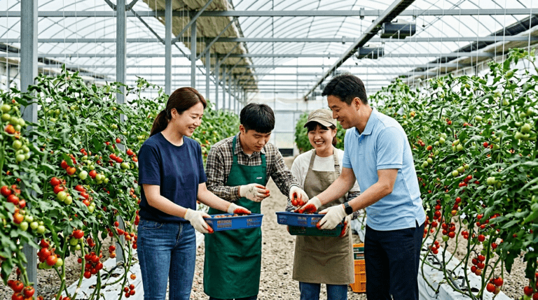 발달장애인과 함께한 볼보코리아의 토마토 수확 현장