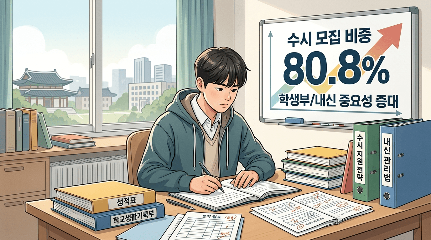 2028학년도 대학입시, 수시 선발 비율 80.8%로 가장 높은 수준