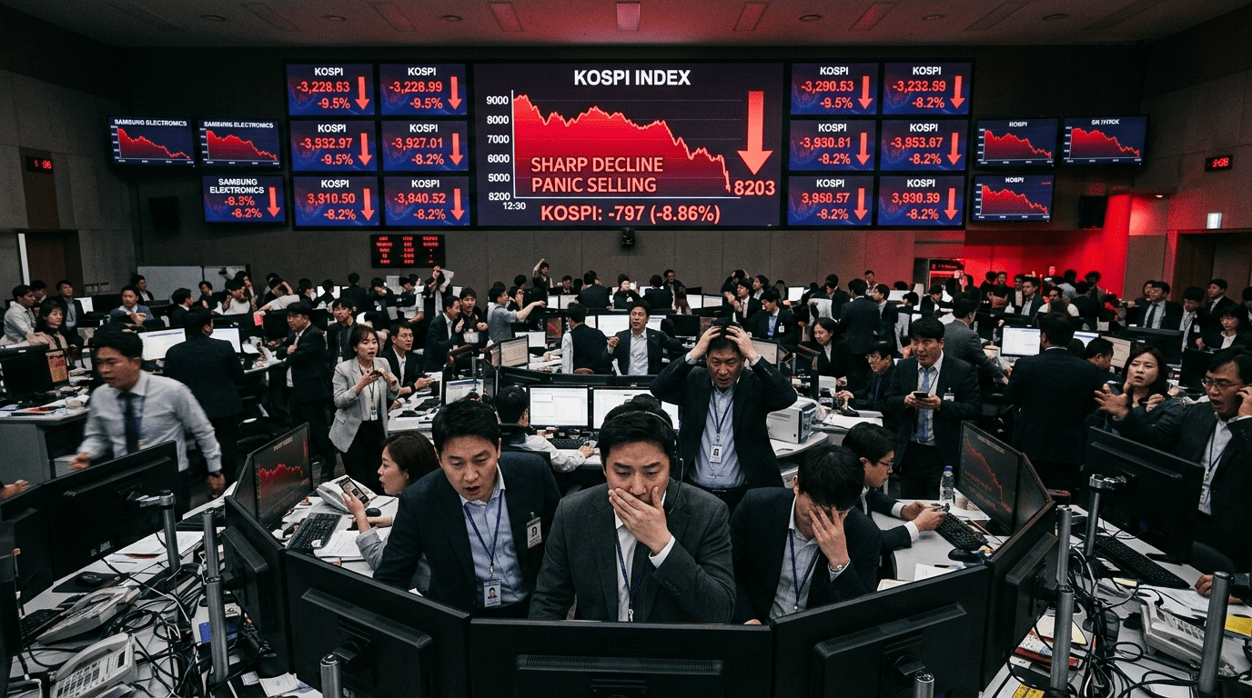 화요일의 충격 국내 주식시장 8200선 붕괴 투자자들 패닉 상태