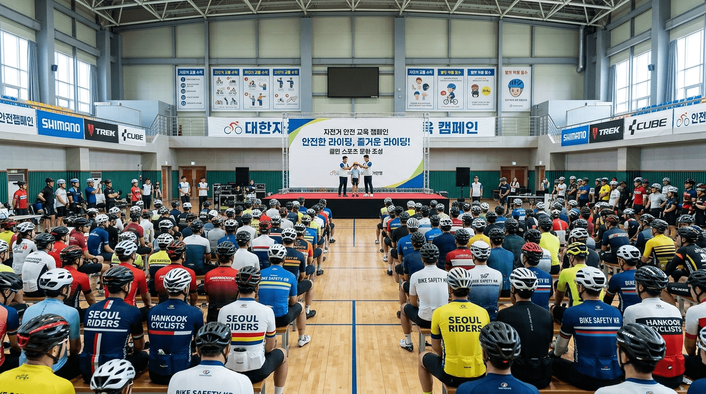 전국 사이클 선수들 강원도에서 안전 교육 집중 실시 - 클린 캠페인과 함께 진행