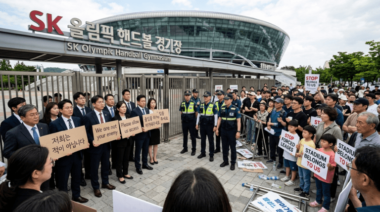 시위 현장 봉쇄로 체육계 마비됐지만 경찰은 왜 강제 해산 못했나